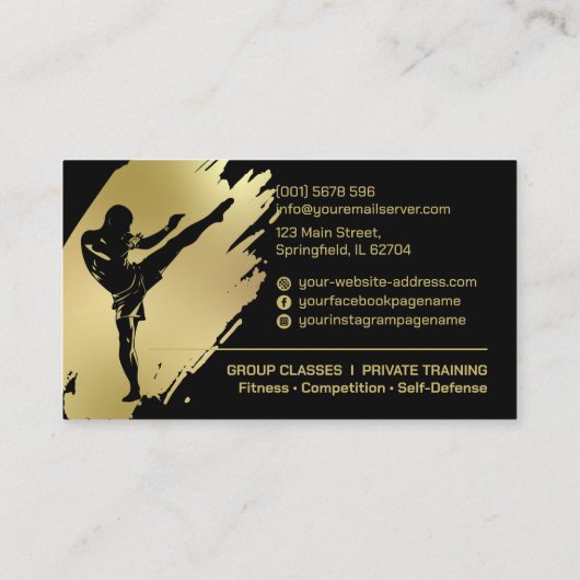 Muay Thai and Kickboxing Coach - Blue Red  名刺 (裏面)