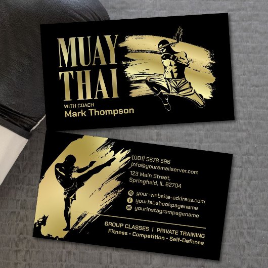 Muay Thai and Kickboxing Coach - Blue Red  名刺