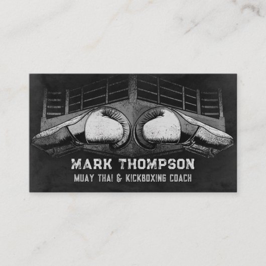 Muay Thai and Kickboxing Coach - Gloves and Ring 名刺 (正面)