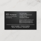 Muay Thai and Kickboxing Coach - Silver Metallic 名刺 (裏面)