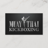 Muay Thai and Kickboxing Coach - Silver Metallic 名刺 (正面)