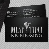 Muay Thai and Kickboxing Coach - Silver Metallic 名刺