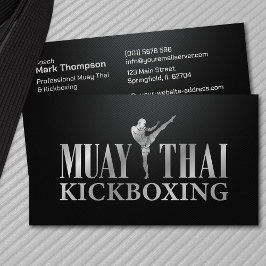 Muay Thai and Kickboxing Coach - Silver Metallic 名刺