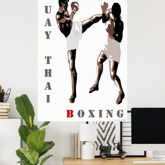 Muay Thai Boxing Poster ポスター (ホームオフィス)