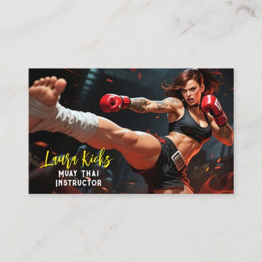 Muay Thai Kickboxing Martial Arts Instructor  名刺 (正面)