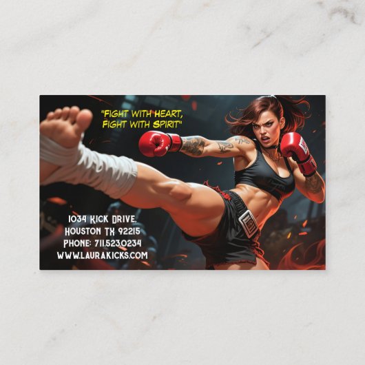 Muay Thai Kickboxing Martial Arts Instructor  名刺 (裏面)