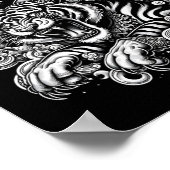 Muay Thai Language Tattoo Tiger Roar Kickboxing Th ポスター (角)