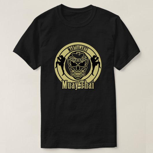 Muay Thai , Martial Arts , Kick Boxing , Skull Tシャツ (デザイン正面)