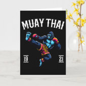 Muay Thai Monkey - Kickboxing And Monkey Thai Boxi カード (黄色い花)