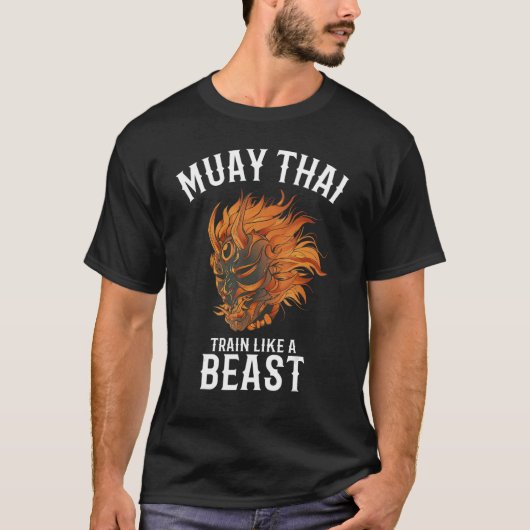 Muay Thai Of Fighting Oni Mask Hannya Tシャツ (正面)
