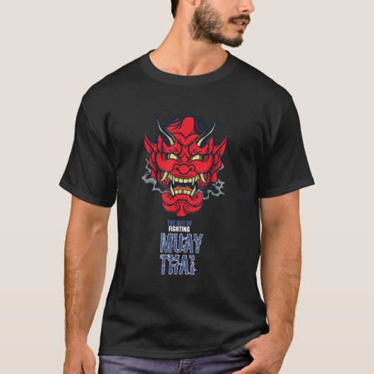 Muay Thai Oni Hannya  Thailand Thai Boxing MMA Tシャツ (正面)