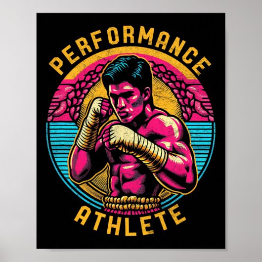 Muay Thai Performance Athlete Men's Kickboxing Mma ポスター (正面)