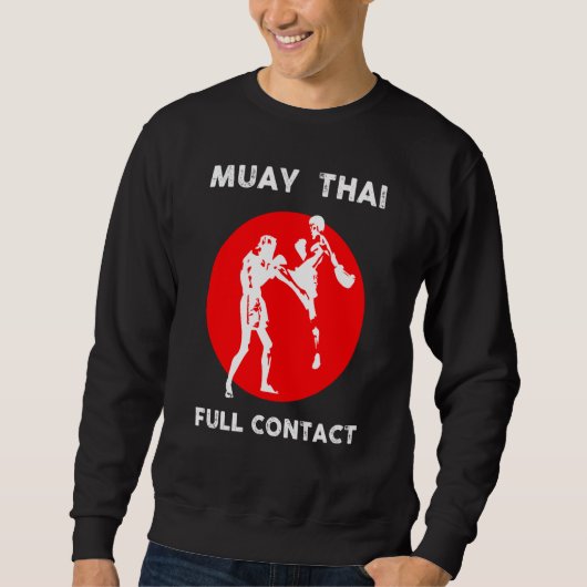 Muay Thai  Retro Kickboxing Boxing スウェットシャツ (正面)