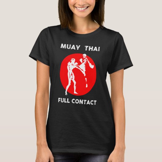 Muay Thai  Retro Kickboxing Boxing Tシャツ (正面)