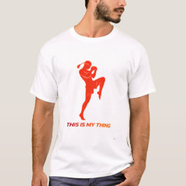 Muay Thai Silhouette Action Lifestyle Design Tシャツ