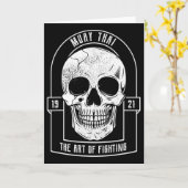 Muay Thai Skull Mma And Kickboxing  カード (黄色い花)