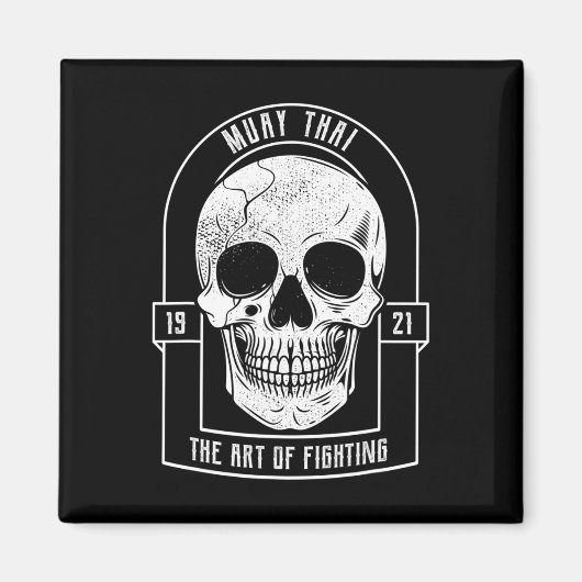 Muay Thai Skull Mma And Kickboxing  マグネット (正面)