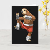 Muay Thai Sloth - Thai Boxing And Kickboxing  カード (黄色い花)