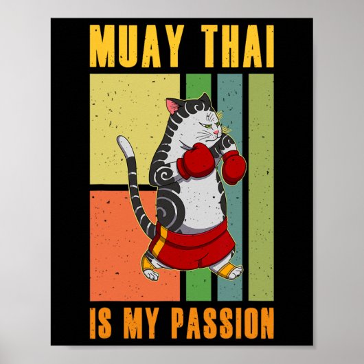 Muay Thai Thailand Fist Ring Knee Fighter Techniqu ポスター (正面)