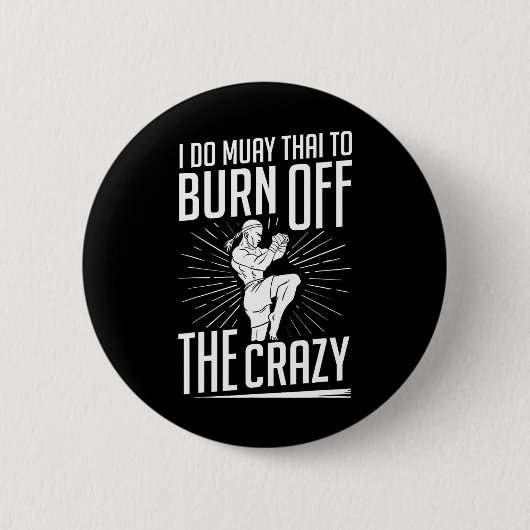 Muay Thai Training Fighter Kickboxing Beginner Box 缶バッジ (正面)