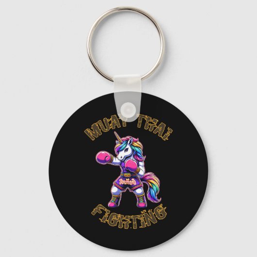 Muay Thai Unicorn - Unicorn Kickboxing Thai Boxing キーホルダー (正面)