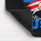 Muay Thai Usa Support Team American Flag Kickboxin マウスパッド (コーナー)