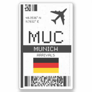 MUCミュンヘン搭乗券 – ドイツ旅行 シール