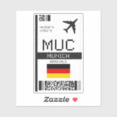 MUCミュンヘン搭乗券 – ドイツ旅行 シール (シート)
