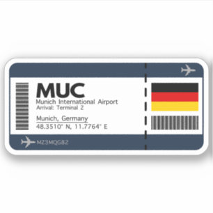 MUCミュンヘン空港搭乗券 – 旅行 シール