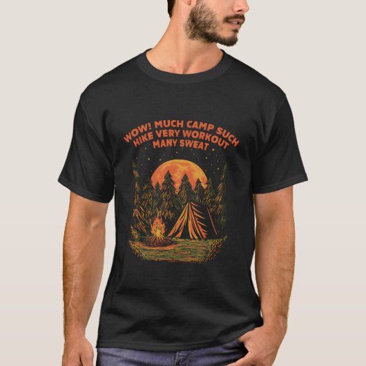 Much Camp Such Hike Very Workout Camping Hiking Ca Tシャツ (正面)