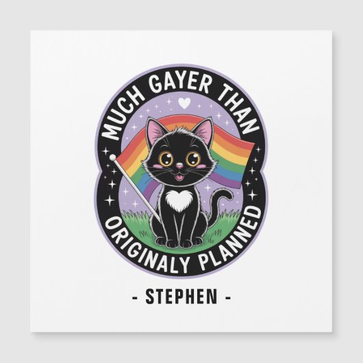 Much Gayer – 可愛おもしろいい黒猫LGBTQプライド (正面)