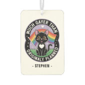 Much Gayer – 可愛おもしろいい黒猫LGBTQプライド カーエアーフレッシュナー (裏面)