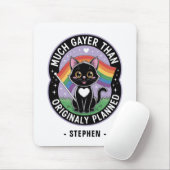 Much Gayer – 可愛おもしろいい黒猫LGBTQプライド マウスパッド (マウス)