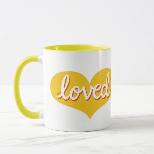 MUCH LOVED – イエローラブハート マグカップ (左)
