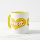 MUCH LOVED – イエローラブハート マグカップ (正面左)