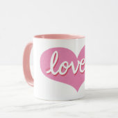 MUCH LOVED – ピンクの愛ハート マグカップ (正面左)