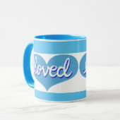 MUCH LOVED – ブルーラブハート マグカップ (正面左)