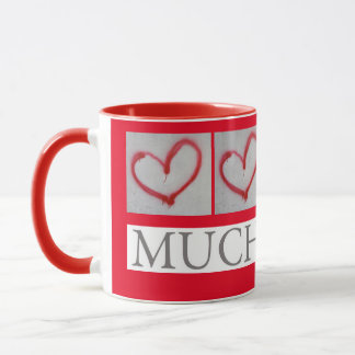MUCH LOVED – 赤い落書きラブハート- マグカップ