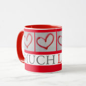 MUCH LOVED – 赤い落書きラブハート- マグカップ (正面左)