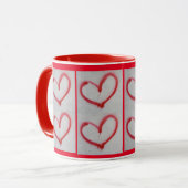 MUCH LOVED – 赤い落書きラブハート- マグカップ (正面左)