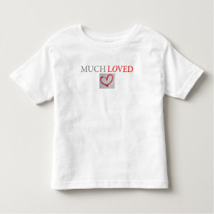 MUCH LOVED – 赤い落書きラブハート – 男の子/女の子 トドラーTシャツ