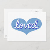 MUCH LOVED - Adored – 青い愛のハート ポストカード (正面/裏面)