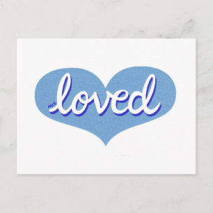MUCH LOVED - Adored – 青い愛のハート ポストカード