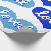 MUCH LOVED - Adored – 青い愛のハート ラッピングペーパー (角)