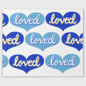 MUCH LOVED - Adored – 青い愛のハート ラッピングペーパー (フラット)