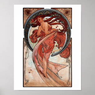 Mucha dance art deco ポスター