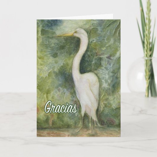 Muchas GraciasありがとうスペインのカードEgret Bird カード (正面)