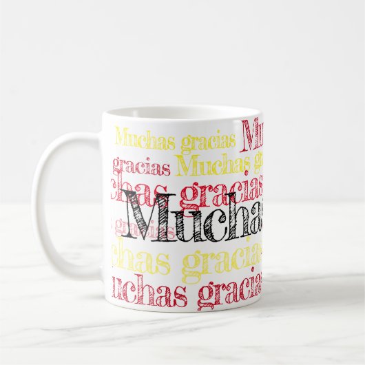 Muchas gracias/のスペイン語はコップ感謝していしています コーヒーマグカップ (左)