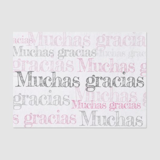 Muchas gracias/のスペイン語はティッシュペーパー感謝していしています 薄葉紙 (正面)