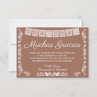 Muchas Gracias Baby Shower Terracotta サンキューカード